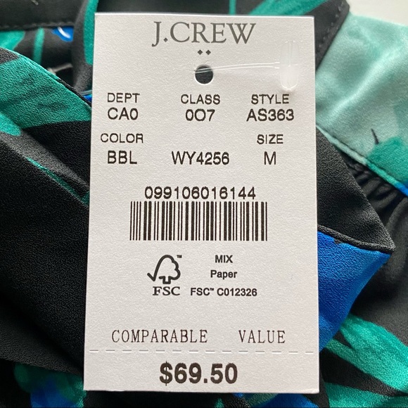 NWT J Crew Long Sleeve Floral Bow Top - Picture 8 of 15